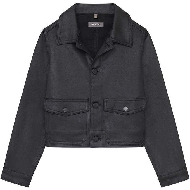 Black Denim Leather Jacket