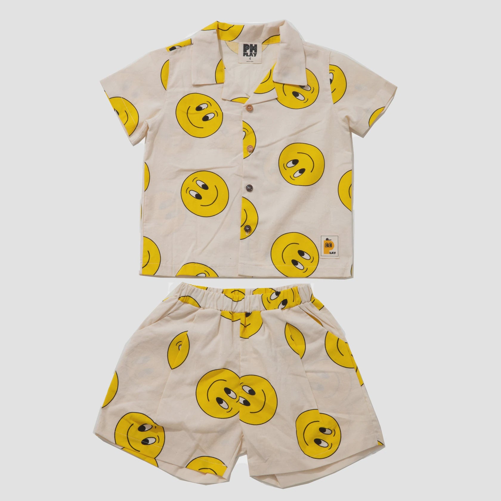Smiley face Print Shirt Set