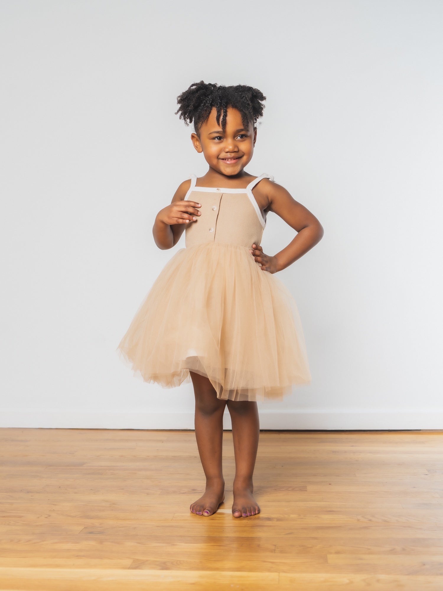Brown Waffle TuTu Dress